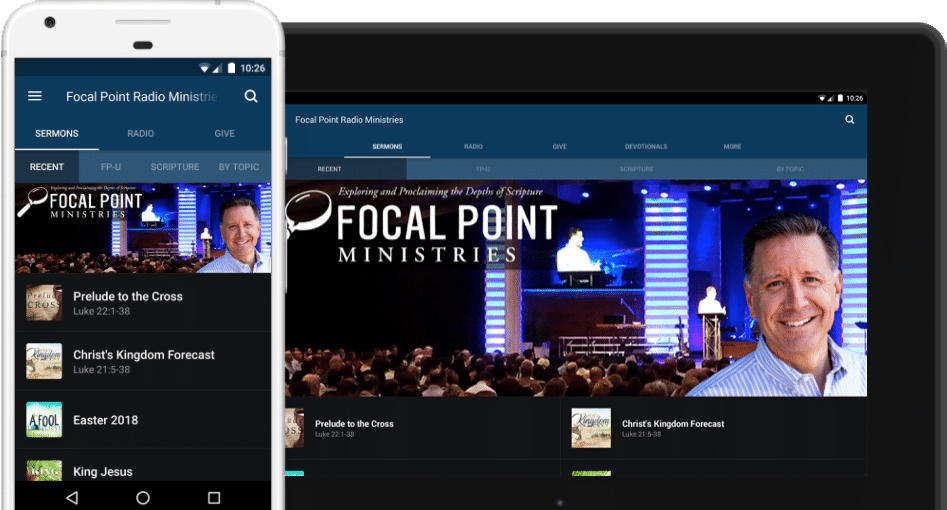 screenshots of Focal Point app